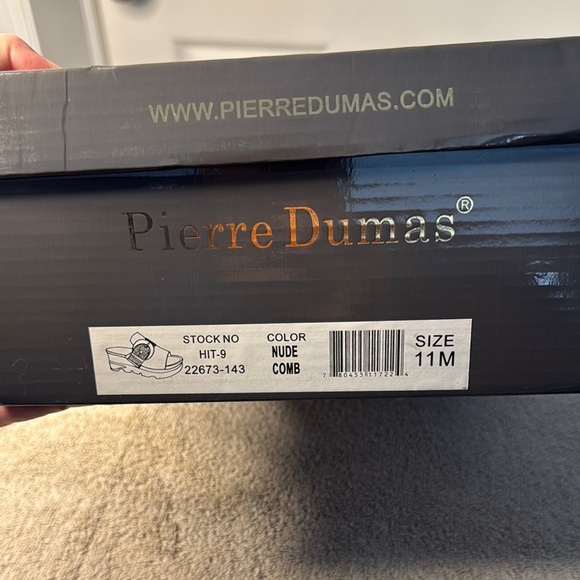 NIB Pierre Dumas Cream Mules with Woven Strap and Heeled Sole - Picture 2 of 10